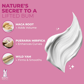 Booty Magic ingredients label featuring maca and pueraria mirifica
