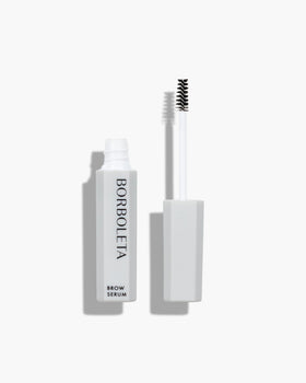 Borboleta brow serum front packaging showing clean design and benefit