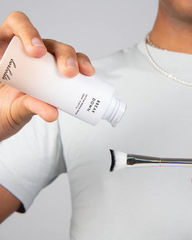 Borboleta applied to a cotton pad removing mascara with minimal rubbing
