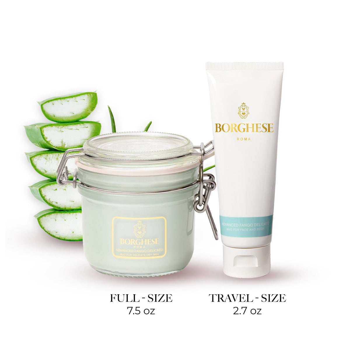 Borghese product placed next to moisturizer showing complementary post-mask routine