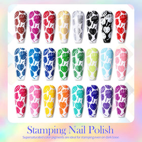 Born Pretty 24 bottles arranged flatlay displaying full color variety