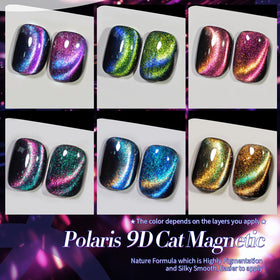 Born Pretty close-up of magnetic cat-eye streaks illustrating crisp light lines and multidimensional shimmer