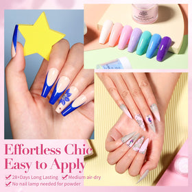 Born Pretty finished French tip with glitter accent showing versatile design options