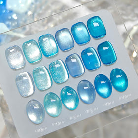 Born Pretty front packaging showing six blue magnetic gel bottles and set benefit