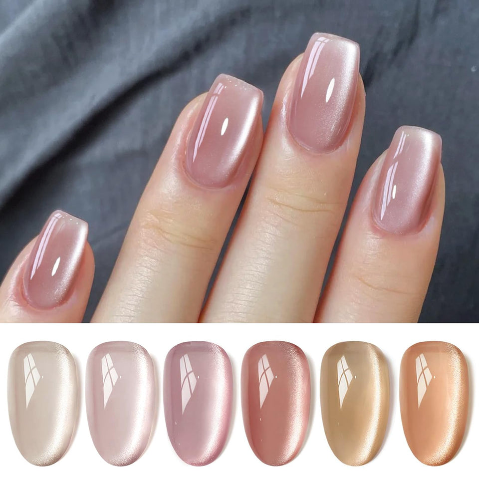 Born Pretty front packaging showing six 7ml cat-eye gel bottles and benefits