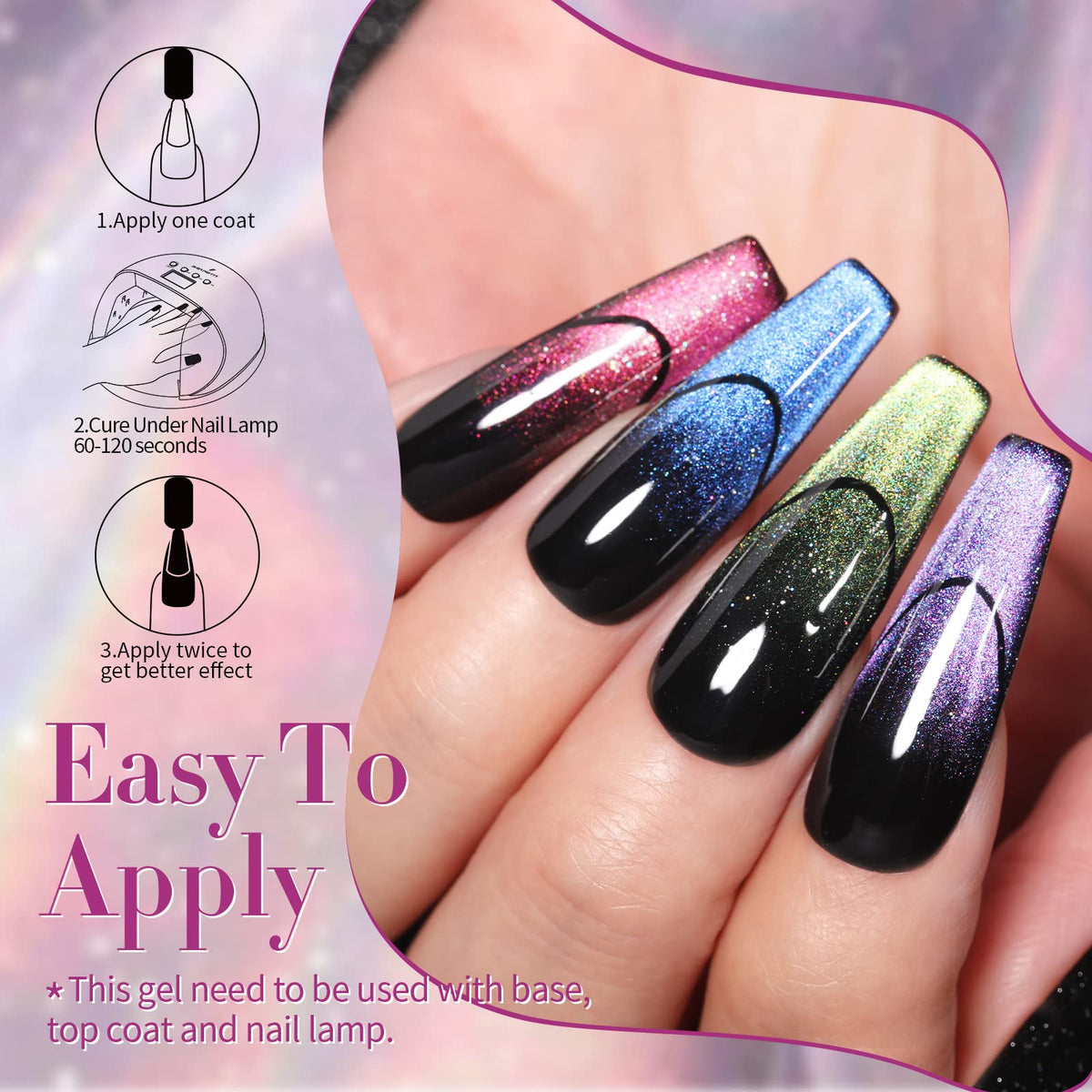 Born Pretty nail surface close-up capturing intense gloss and multidimensional reflection