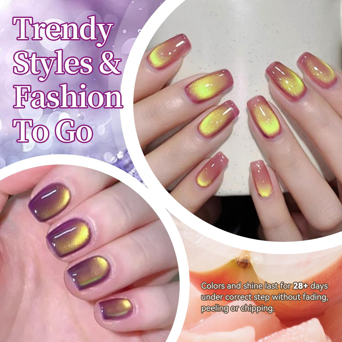 Born Pretty green gel with magnet demonstrating cat-eye reflective alignment