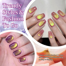 Born Pretty green gel with magnet demonstrating cat-eye reflective alignment