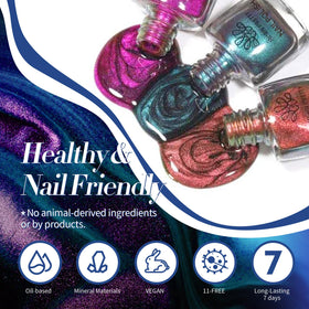 Born Pretty polish being applied during at-home manicure for salon-style results