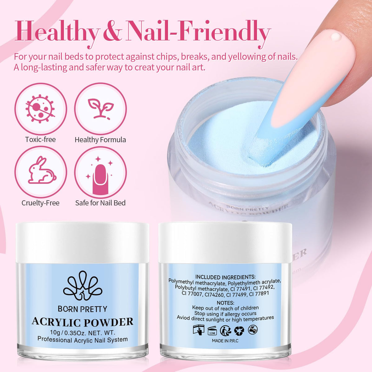 Born Pretty manicured hands in lifestyle scene showing vibrant salon-quality finish