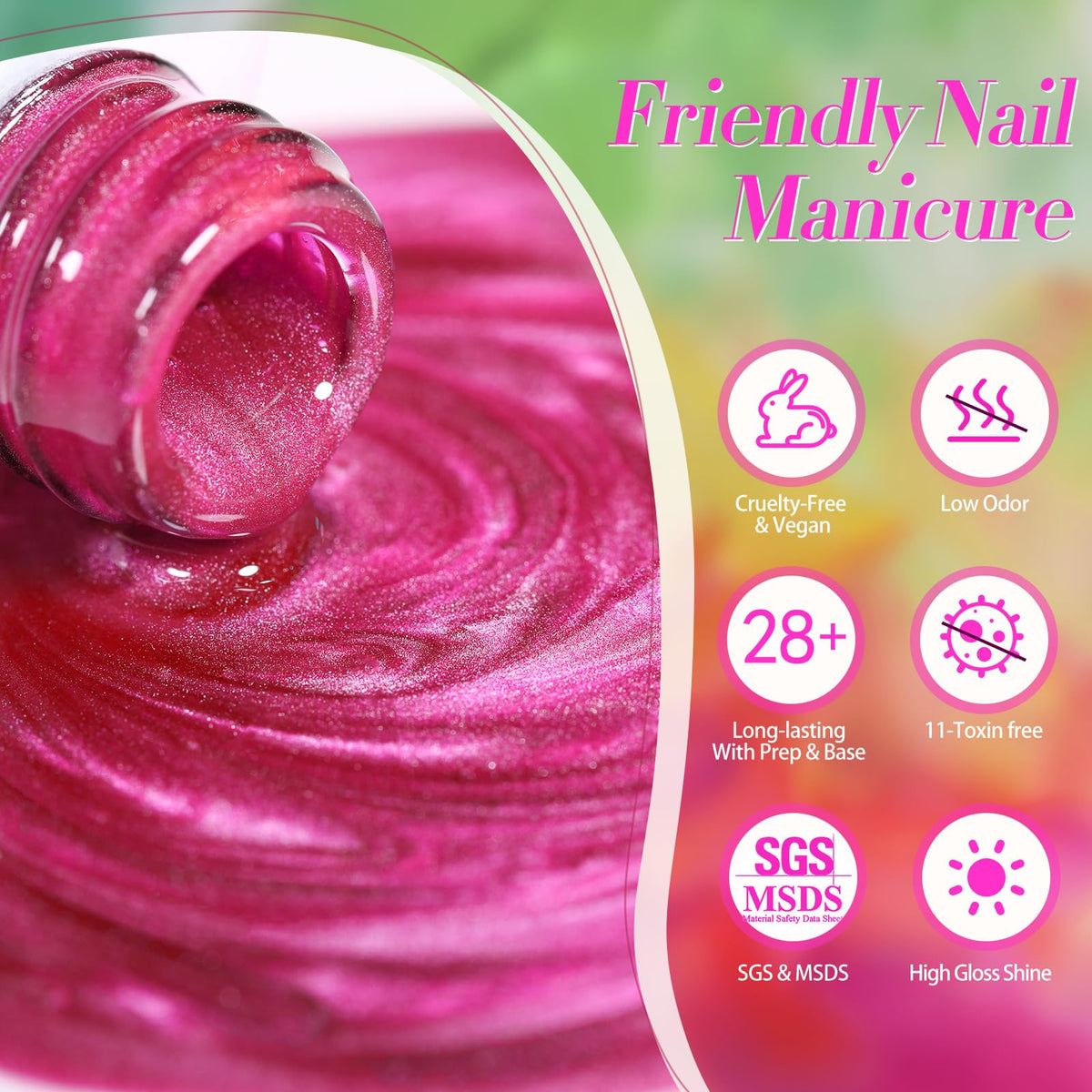 Born Pretty summer manicure lifestyle photo with colorful nails suited for festivals and beachwear