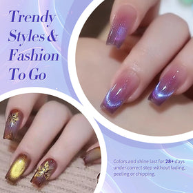 Born Pretty magnet effect demo with magnet held over wet gel to create cat-eye banding