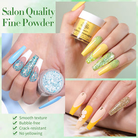 Born Pretty nail artist using powder in salon demonstrating professional finish
