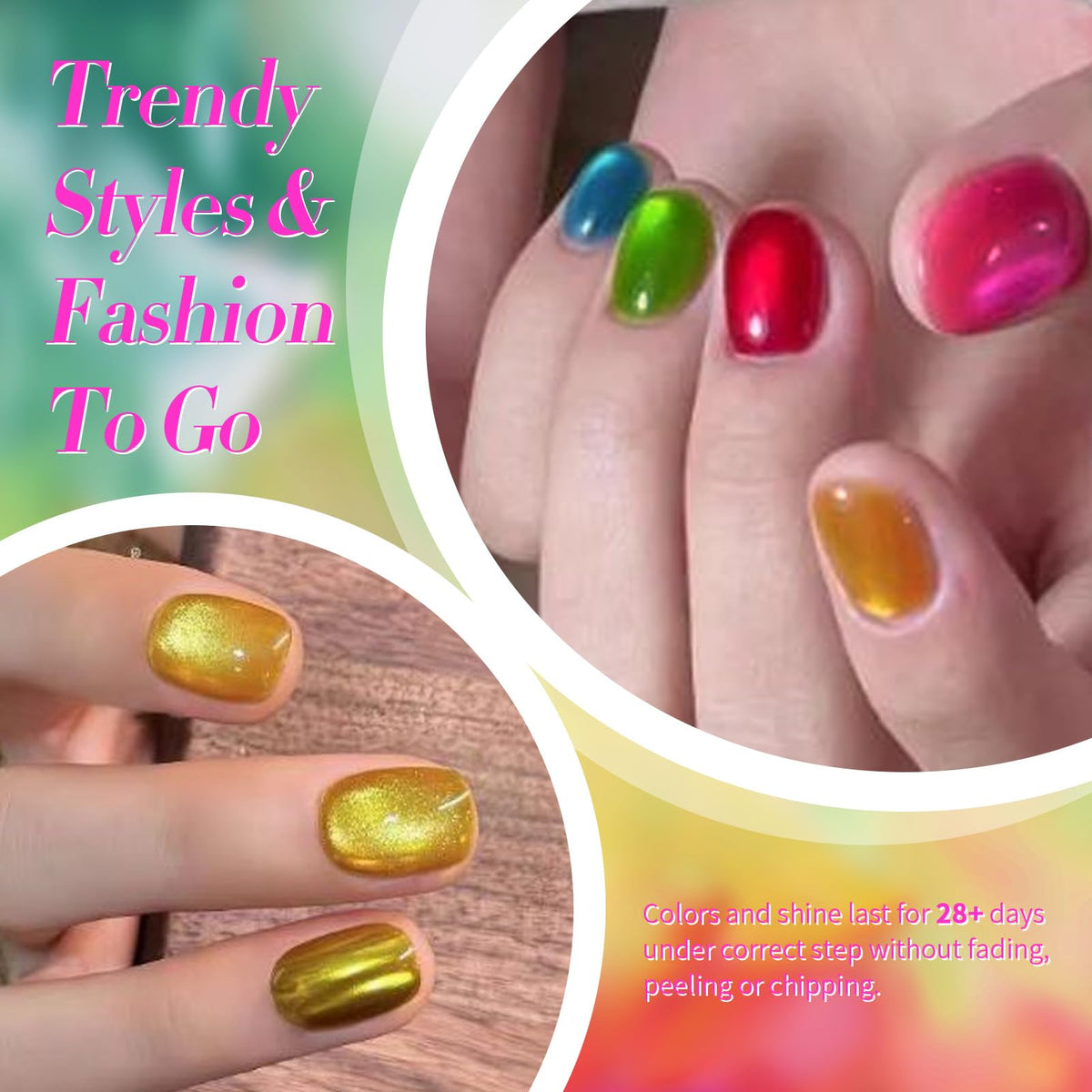 Born Pretty neon pink swatch on nail tip showing vivid pigment and glossy finish