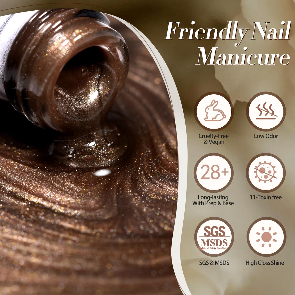 Born Pretty glitter texture macro revealing fine particles and benefit: smooth glossy finish
