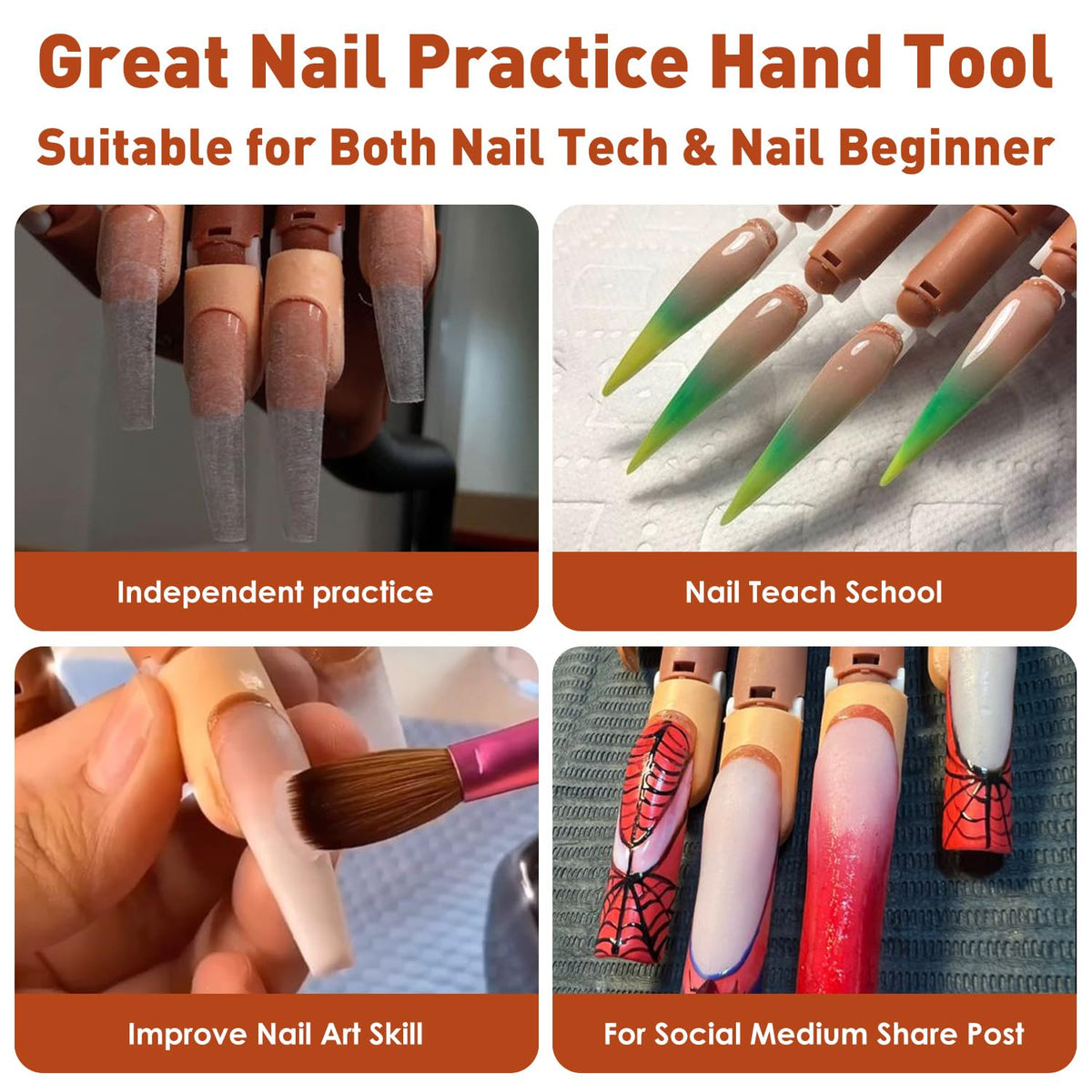 BORNBYME array of 200 detachable nail tips showing variety and practice benefit