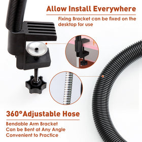 BORNBYME stainless steel handle and clamp mounted to table showing stability benefit