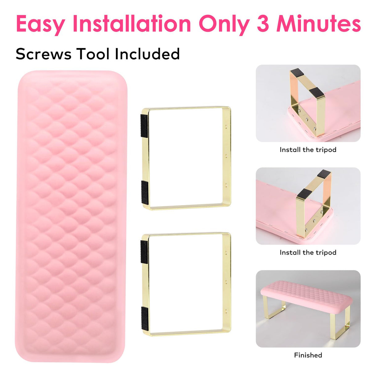 BORNBYME arm rest in use at salon providing stable support for precise nails