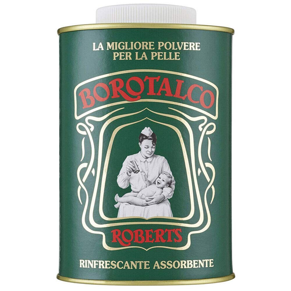 Borotalco front packaging showing brand and 17.5 oz size for easy identification and value