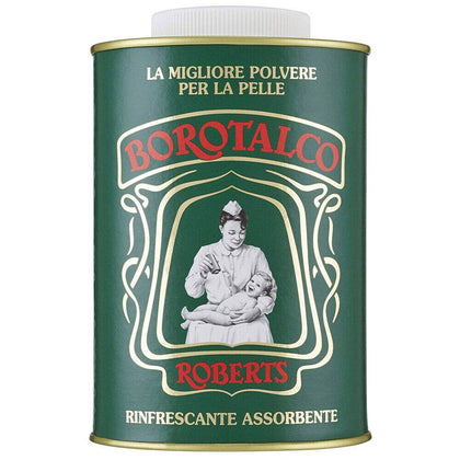 Borotalco front packaging showing brand and 17.5 oz size for easy identification and value