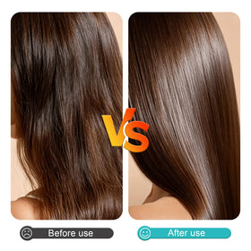 Bosdoer applied to damp hair before blowdrying, protects hair from heat