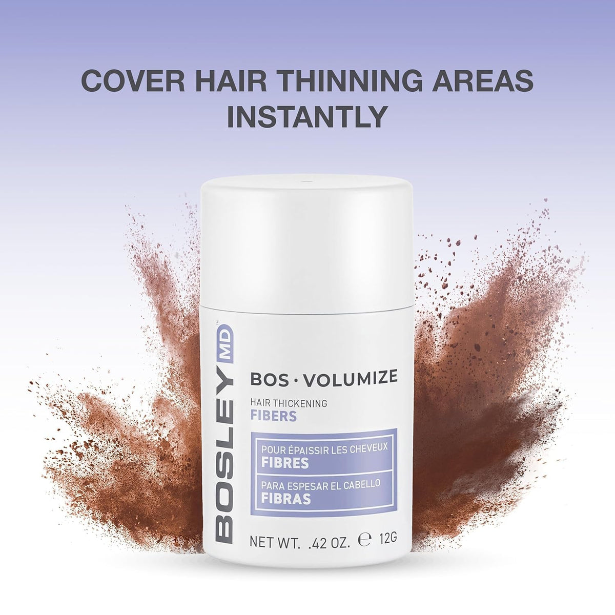 BosleyMD before and after application illustrating instant fuller hair effect