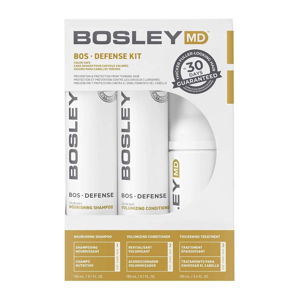 BosleyMD kit front packaging showing full three-step system and benefits