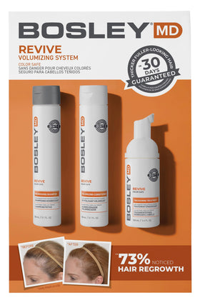 BosleyMD front packaging of BosRevive 30-day kit showing bottles and box, promoting gentle care