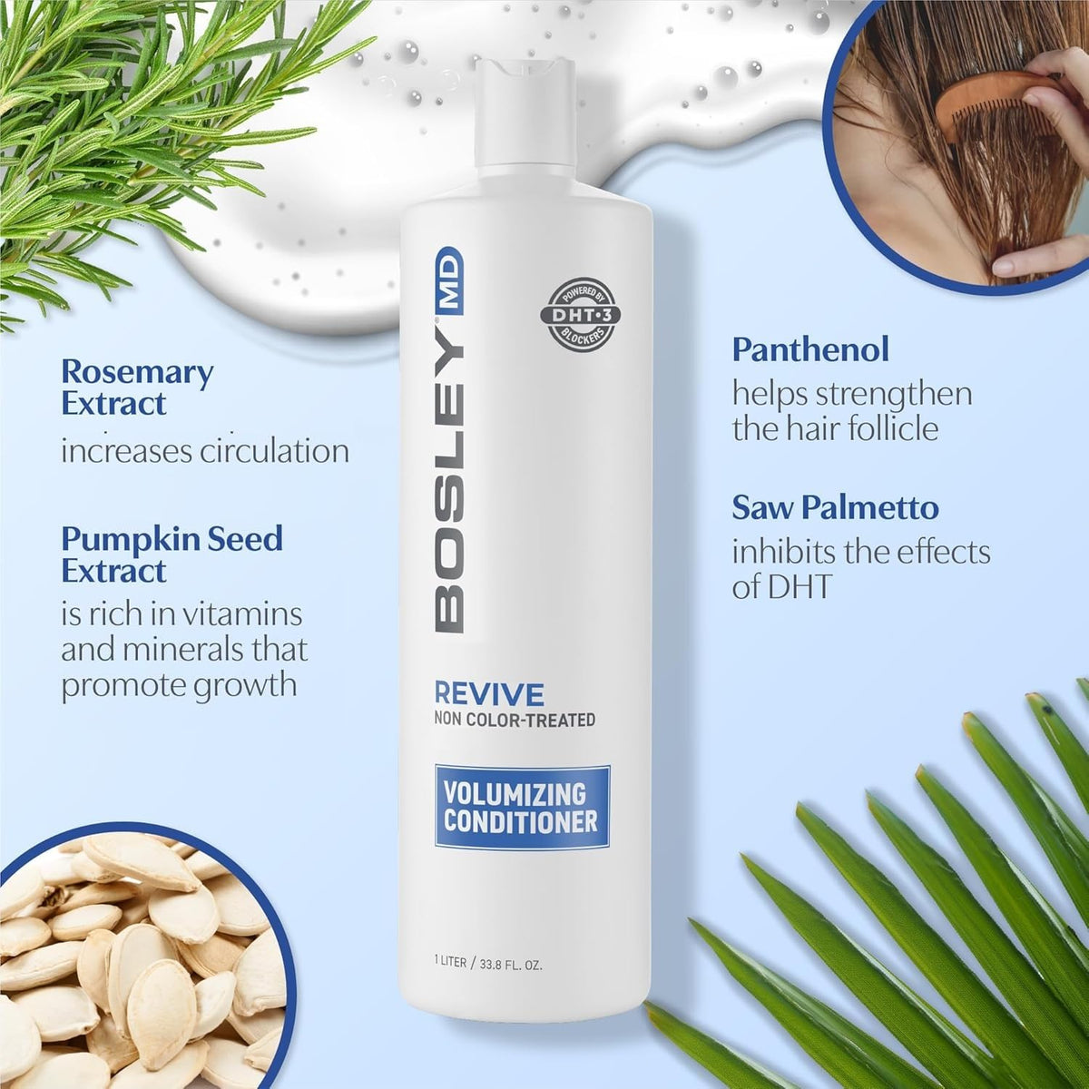 BosleyMD BosRevive being rinsed in shower illustrating daily use benefit