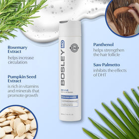 BosleyMD BosRevive pumpkin seed and saw palmetto highlighting natural DHT support