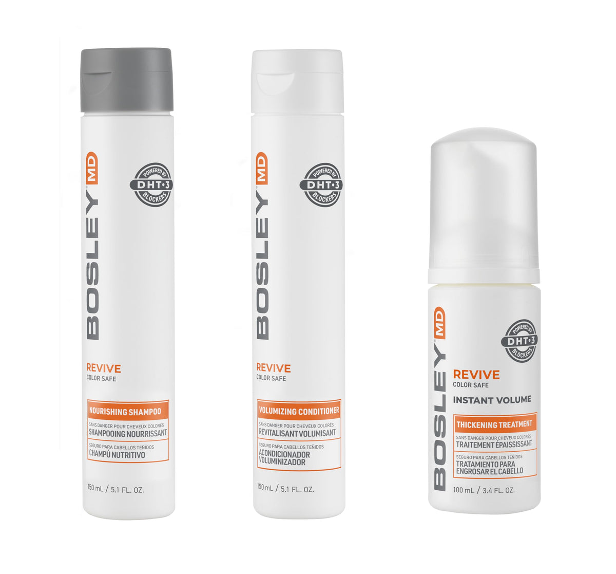 BosleyMD pump top of BosRevive shampoo close-up, highlighting easy dispensing and control