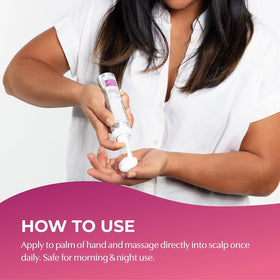 BosleyMD foam texture on hand illustrating lightweight mousse and quick absorption