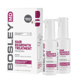 BosleyMD front packaging showing two-bottle bundle and benefits
