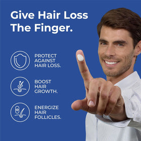 BosleyMD scalp application in use demonstrating simple targeted coverage benefit