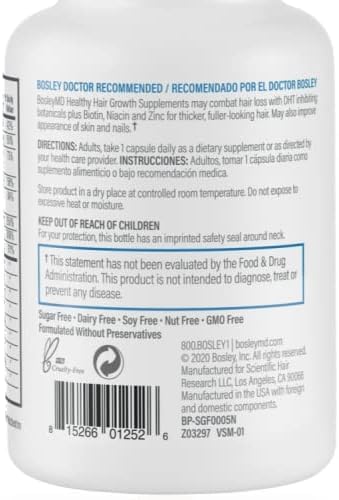 BosleyMD two capsules on palm illustrating recommended daily serving convenience
