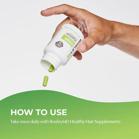 BosleyMD open supplement bottle showing capsule quantity and easy access for daily dosing