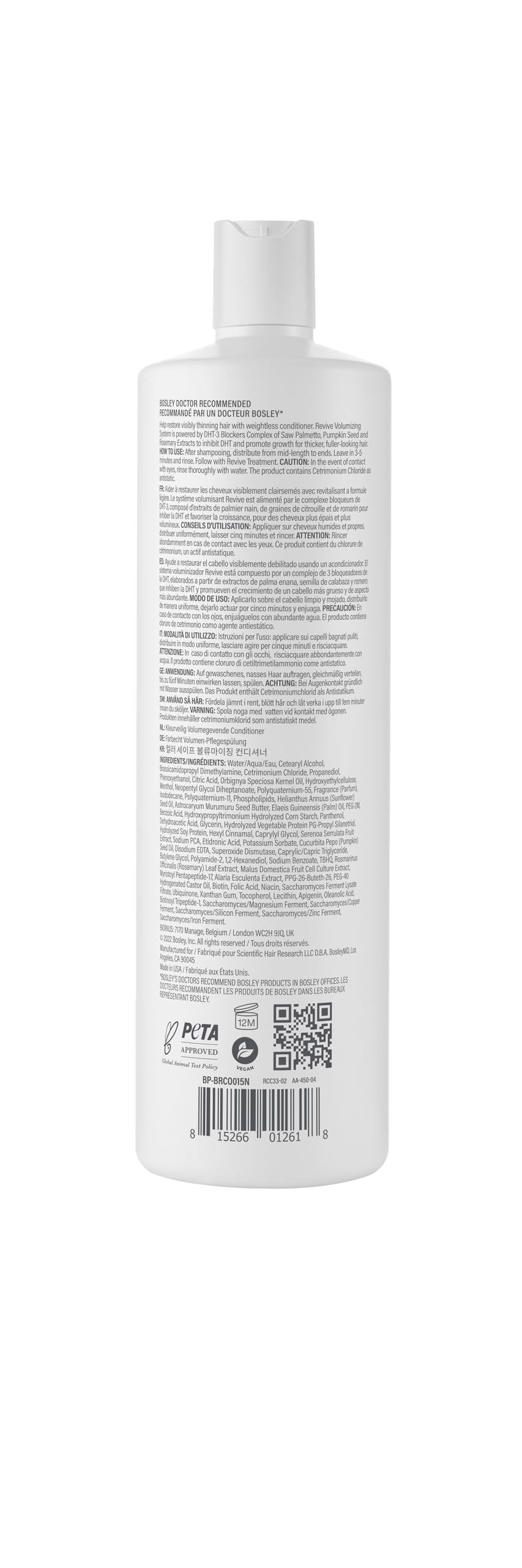 BosleyMD BosRevive bottle on bathroom shelf suggesting salon-quality routine