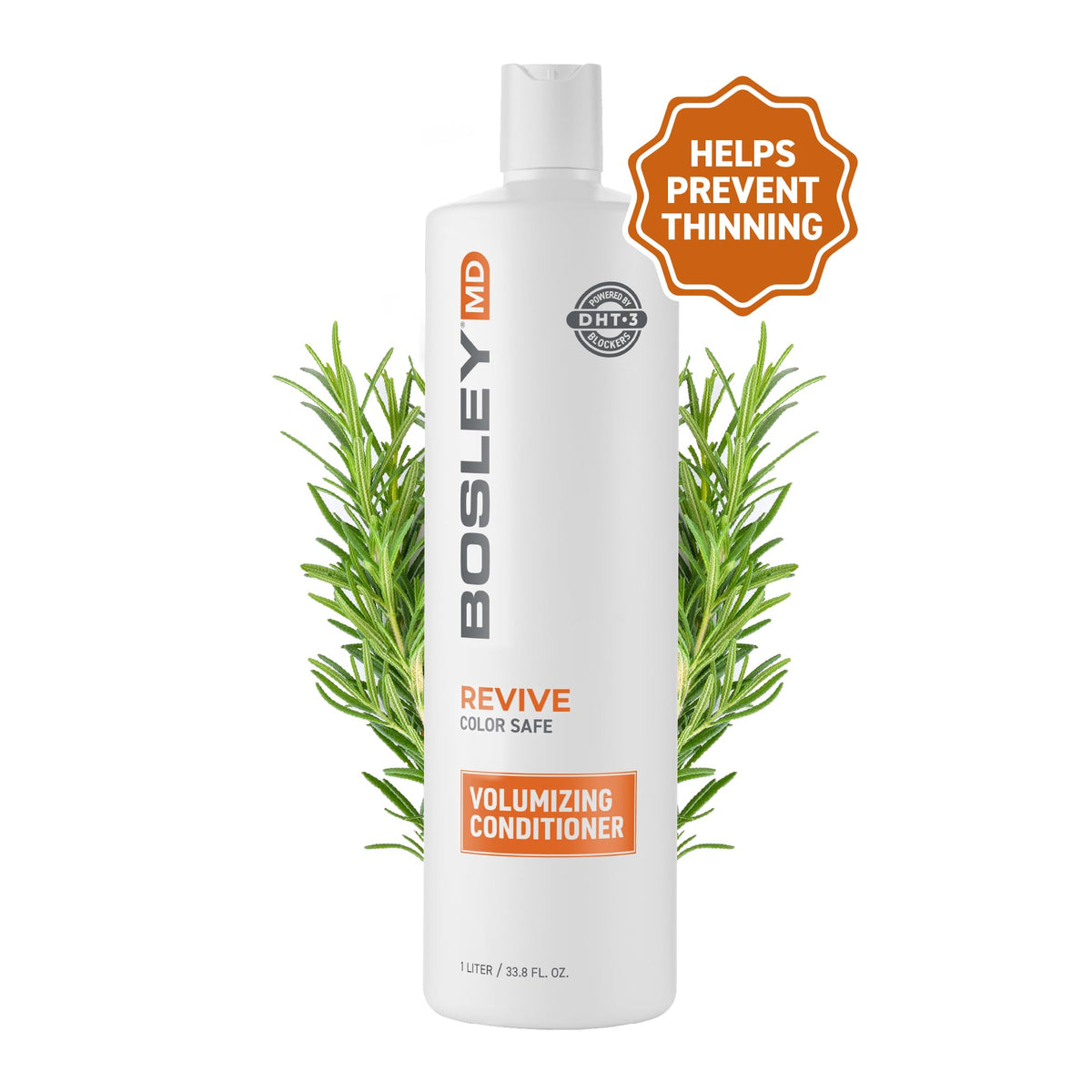BosleyMD BosRevive 33.8 fl oz bottle in hand to show size