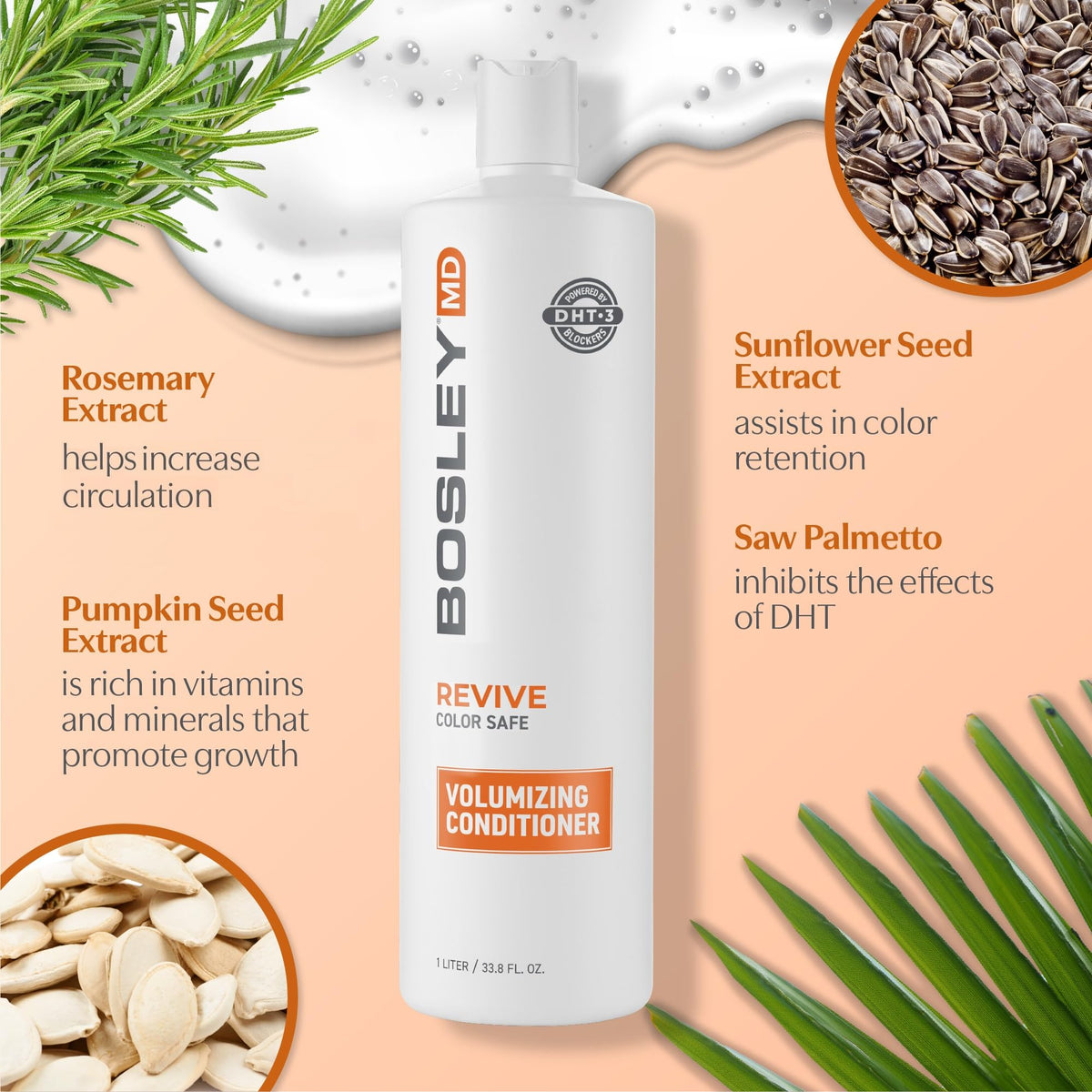 BosleyMD BosRevive creamy texture close-up illustrating lightweight conditioning
