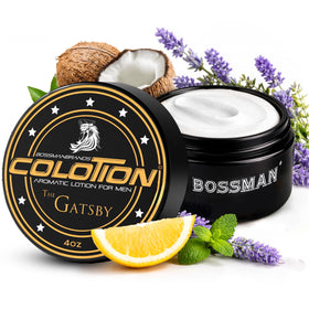Bossman Colotion front packaging showing bottle and label benefit of convenient dual-use