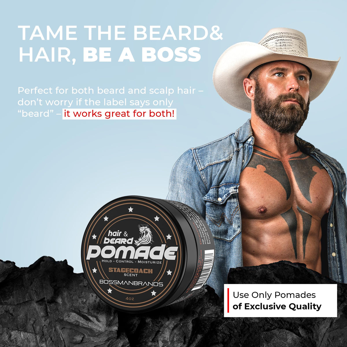 Bossman product on bathroom vanity in lifestyle scene suggesting daily routine benefit