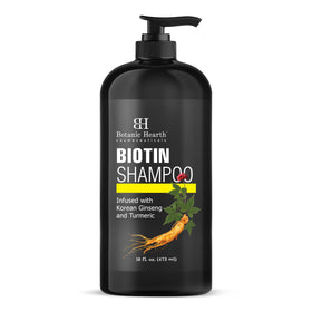Botanic Hearth bottle front packaging showing product benefits and size