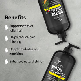 Botanic Hearth 16oz bottle next to common items to show scale