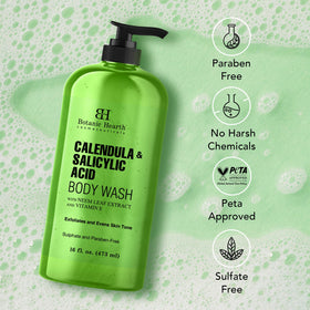 Botanic Hearth body wash lathering in shower for deep pore cleansing