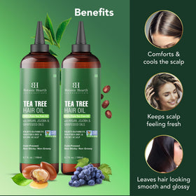 Botanic Hearth bottle label close-up highlighting natural ingredients and benefits