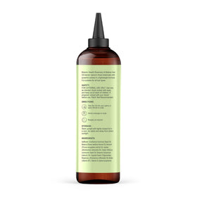 Botanic Hearth bottle by shower and towel conveying post-wash or pre-wash treatment convenience