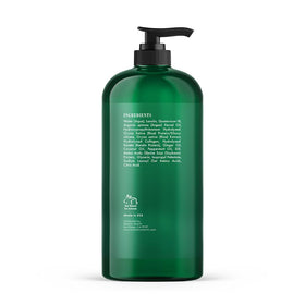 Botanic Hearth bottle on bathroom shelf styled to reflect clean-beauty routine