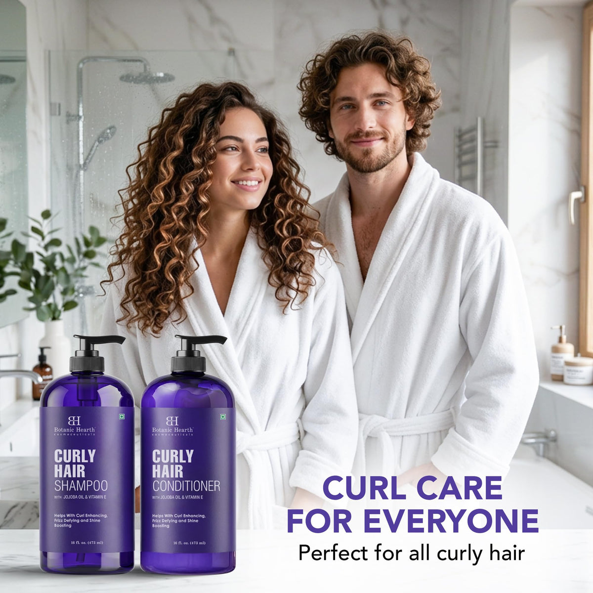 Botanic Hearth curly hair before and after using set for definition