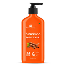 Botanic Hearth front bottle showing label and warm cinnamon scent benefit