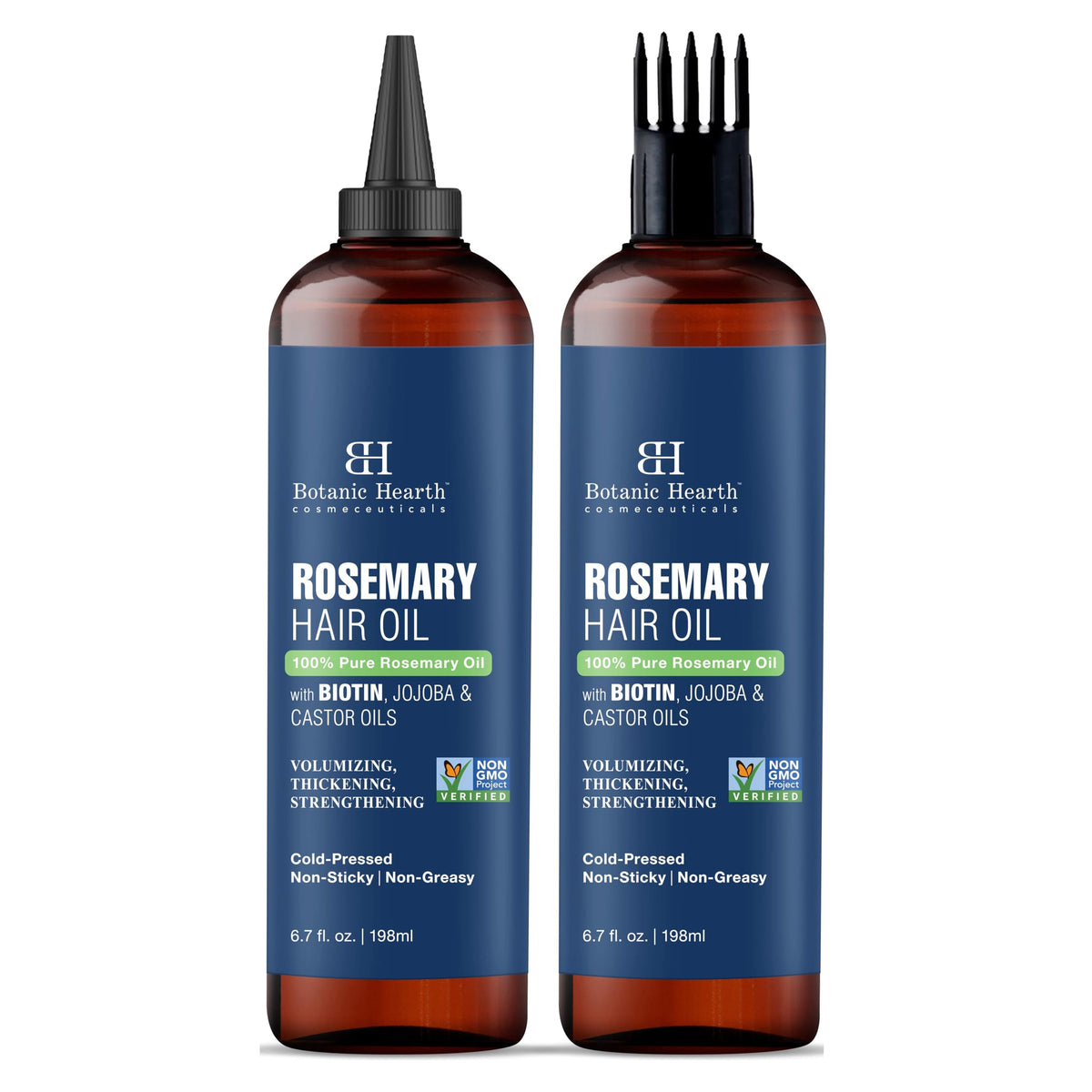 Botanic Hearth front packaging showing two amber growth oil bottles for easy replenishment